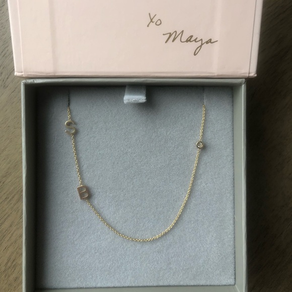 Custom Maya Brenner necklace - letters S, B and a teeny diamond ✨️ - Picture 2 of 4